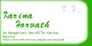 karina horvath business card